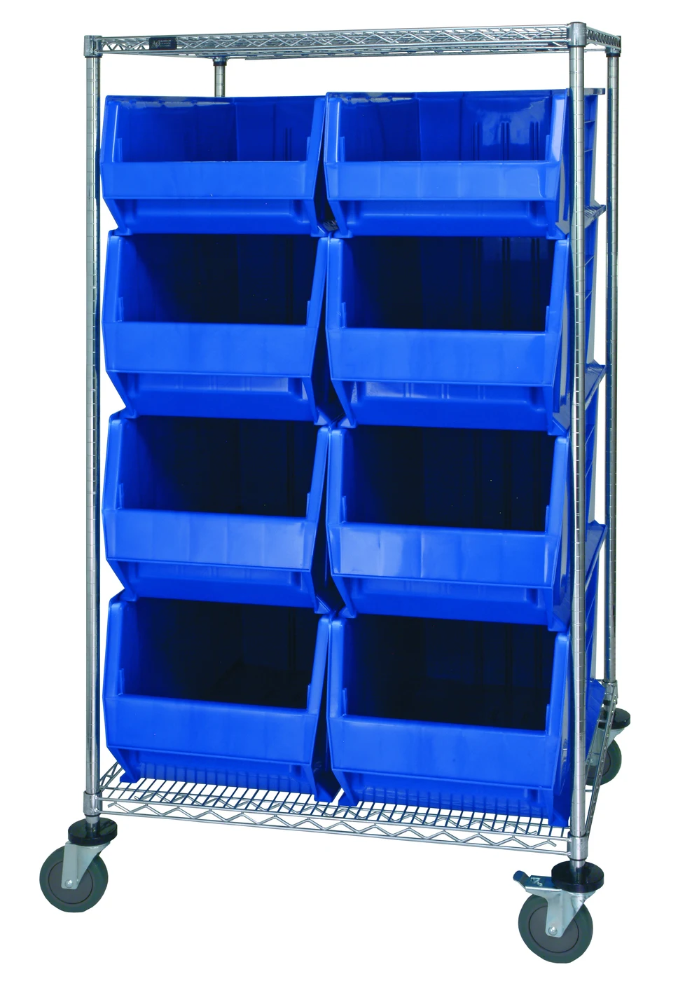 Quantum WRC2-63-3036-974976BL Bin Transport Cart, 36"W x 30"D x 42"H, 1200 lb capacity, Chrome