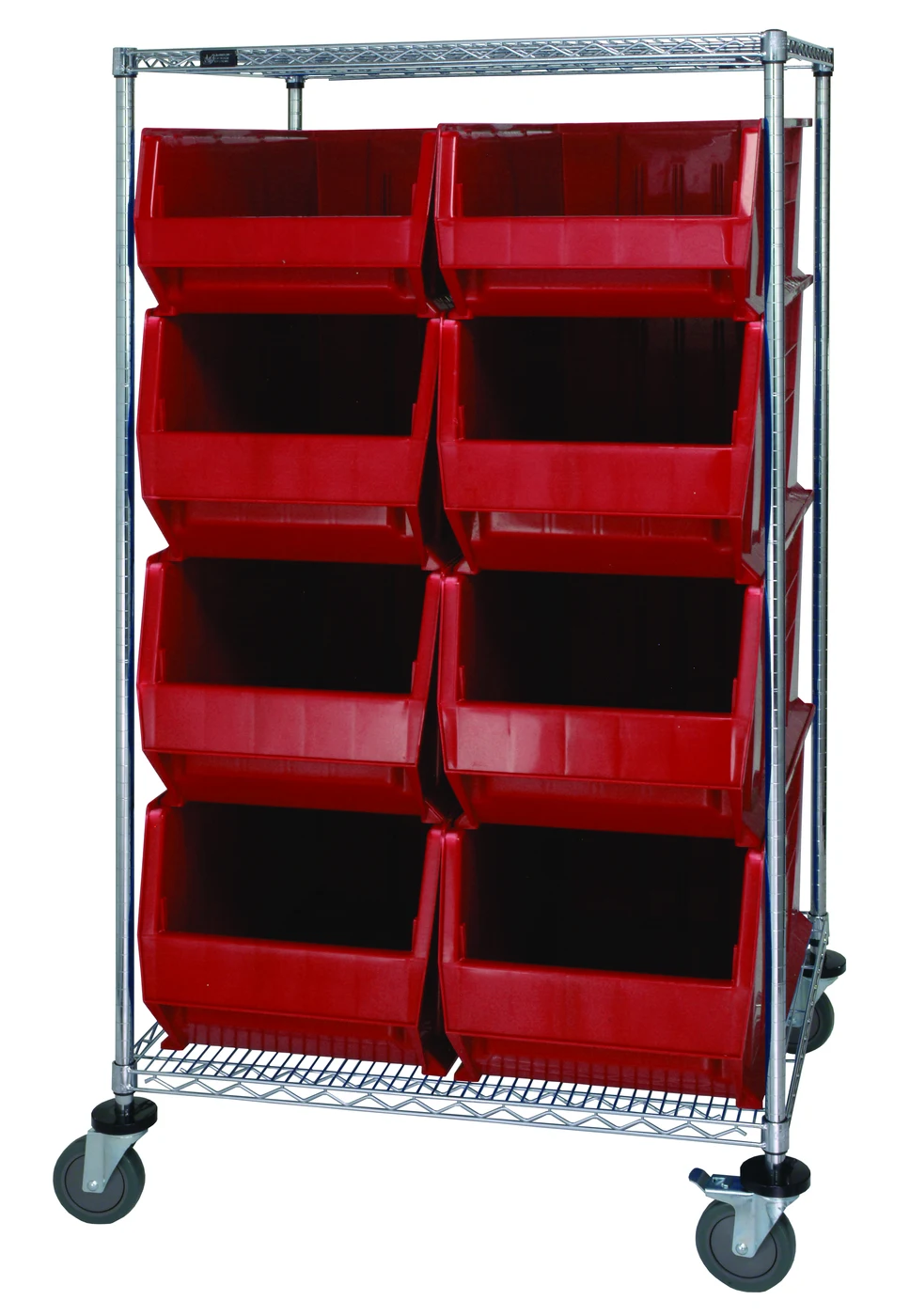 Quantum WRC2-63-3036-974976RD Bin Transport Cart, 36"W x 30"D x 42"H, 1200 lb capacity, Chrome