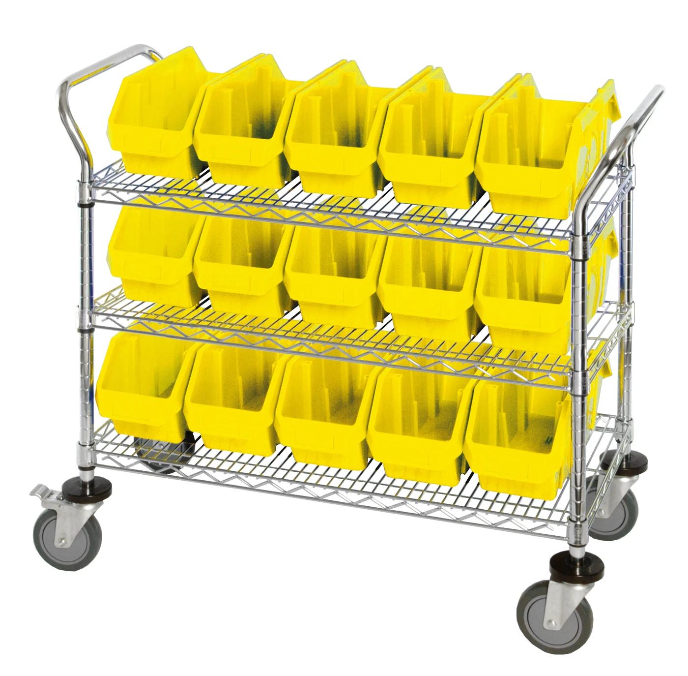 Quantum WRC3-1836-1265YL Utility Cart, 36"W x 18"D x 37-1/2"H, Chrome