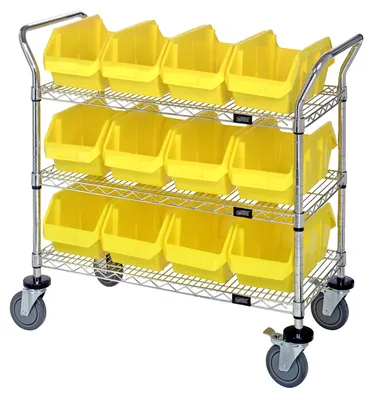 Quantum WRC3-1836-1285YL Utility Cart, 36"W x 18"D x 37-1/2"H, Chrome