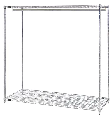 Quantum WR-86-2460GRK Wire Garment Rack, 60"W x 24"D x 86"H, 600-800 lb capacity, Chrome