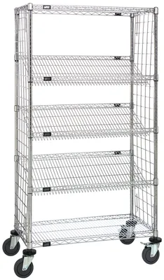 Quantum WRCLS6-63-1836EPSG Enclosed Suture Cart, 36"W x 18"D x 69"H, 1200 lb capacity, Chrome/Galvanized