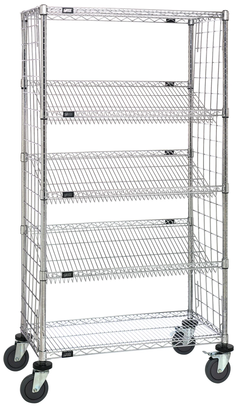 Quantum WRCLS6-63-1836EPSG Enclosed Suture Cart, 36"W x 18"D x 69"H, 1200 lb capacity, Chrome/Galvanized