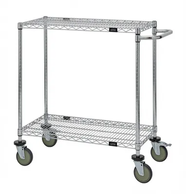 Quantum WRCP-2148-2 Utility Cart, 48"W x 21"D x 37-1/2"H, 1200 lb capacity, Chrome