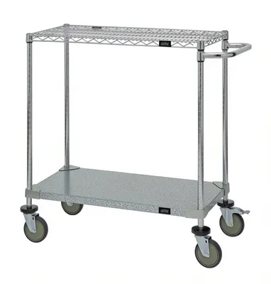 Quantum WRCP-2148-2CG Utility Cart, 48"W x 21"D x 37-1/2"H, 1200 lb capacity, Chrome/Galvanized