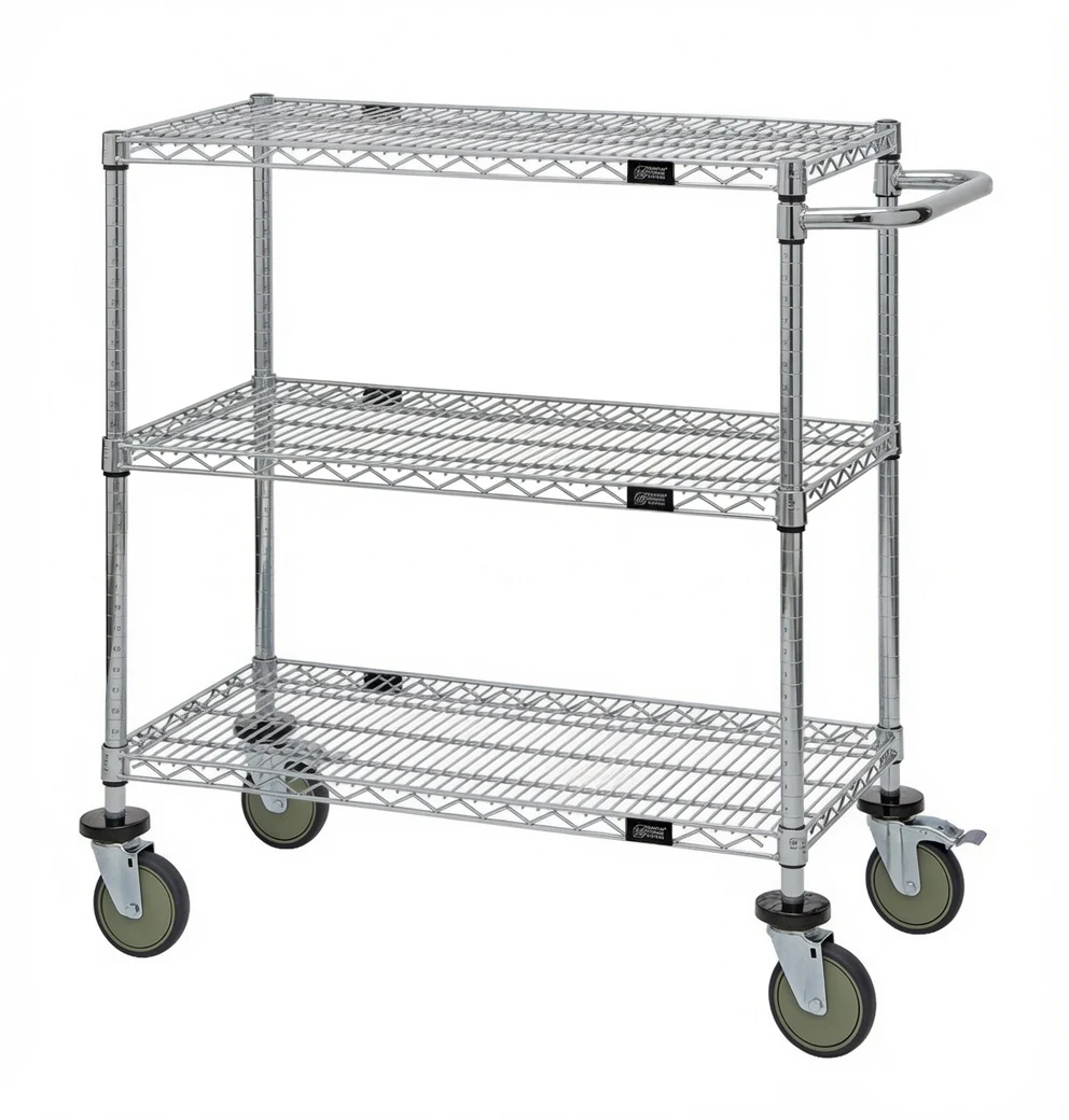 Quantum WRCP-1842GY-3 Utility Cart, 42"W x 18"D x 37-1/2"H, 1200 lb capacity, Gray