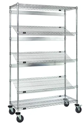 Quantum WRCSL6-74-2448COV Slanted Wire Unit, 48"W x 24"D x 80"H, 1200 lb capacity, Chrome
