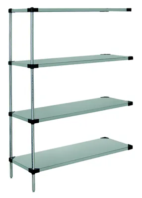 Quantum WRS5-74-1836SS Solid Shelving Starter Kit, 36"W x 18"D x 74"H, 400-600 lb capacity, Stainless