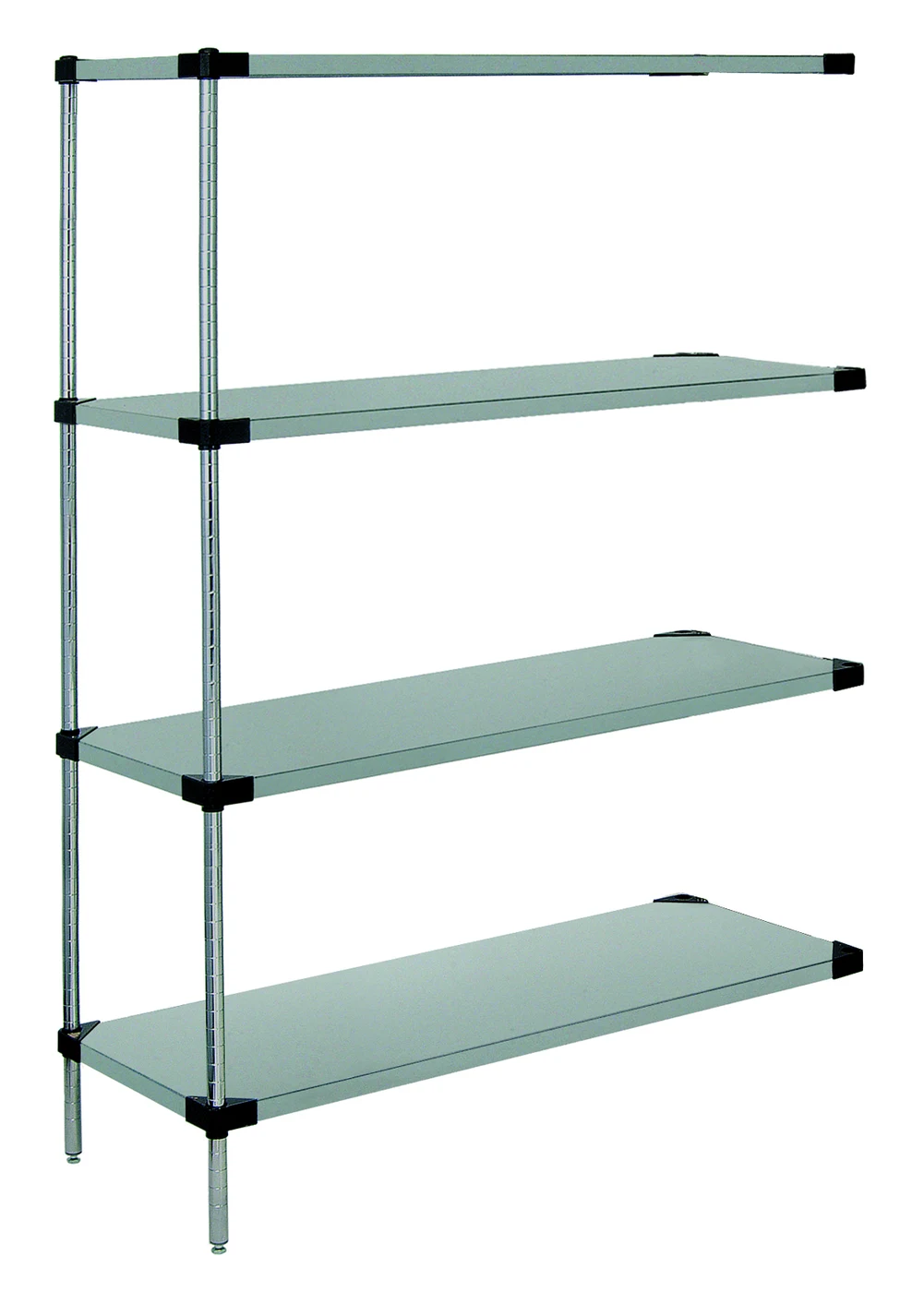 Quantum WRS5-74-1830SS Solid Shelving Starter Kit, 30"W x 18"D x 74"H, 400-600 lb capacity, Stainless