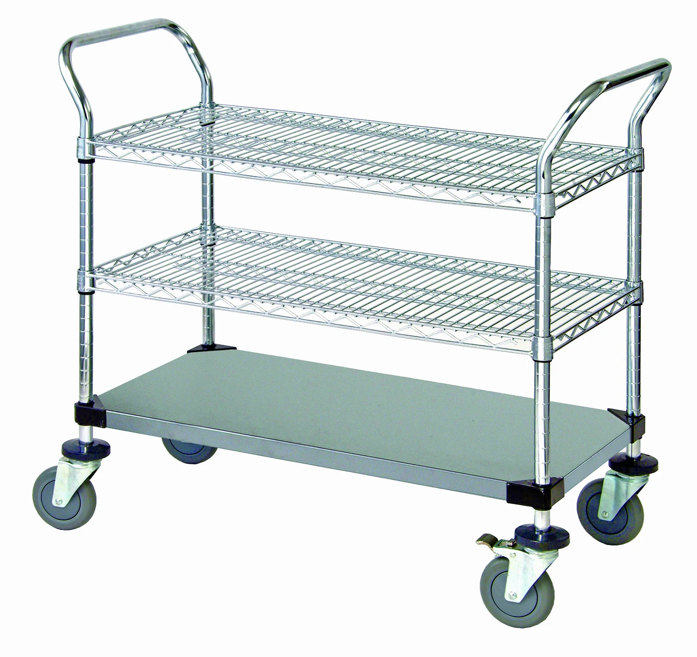 Quantum WRSC-2142SS-3S Utility Cart, 42"W x 21"D x 37-1/2"H, 1200 lb capacity, Stainless