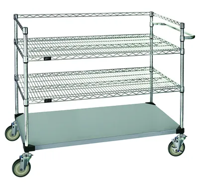 Quantum WRSC3-42-2436FS Utility Cart, 36"W x 24"D x 48"H, 1200 lb capacity, Stainless