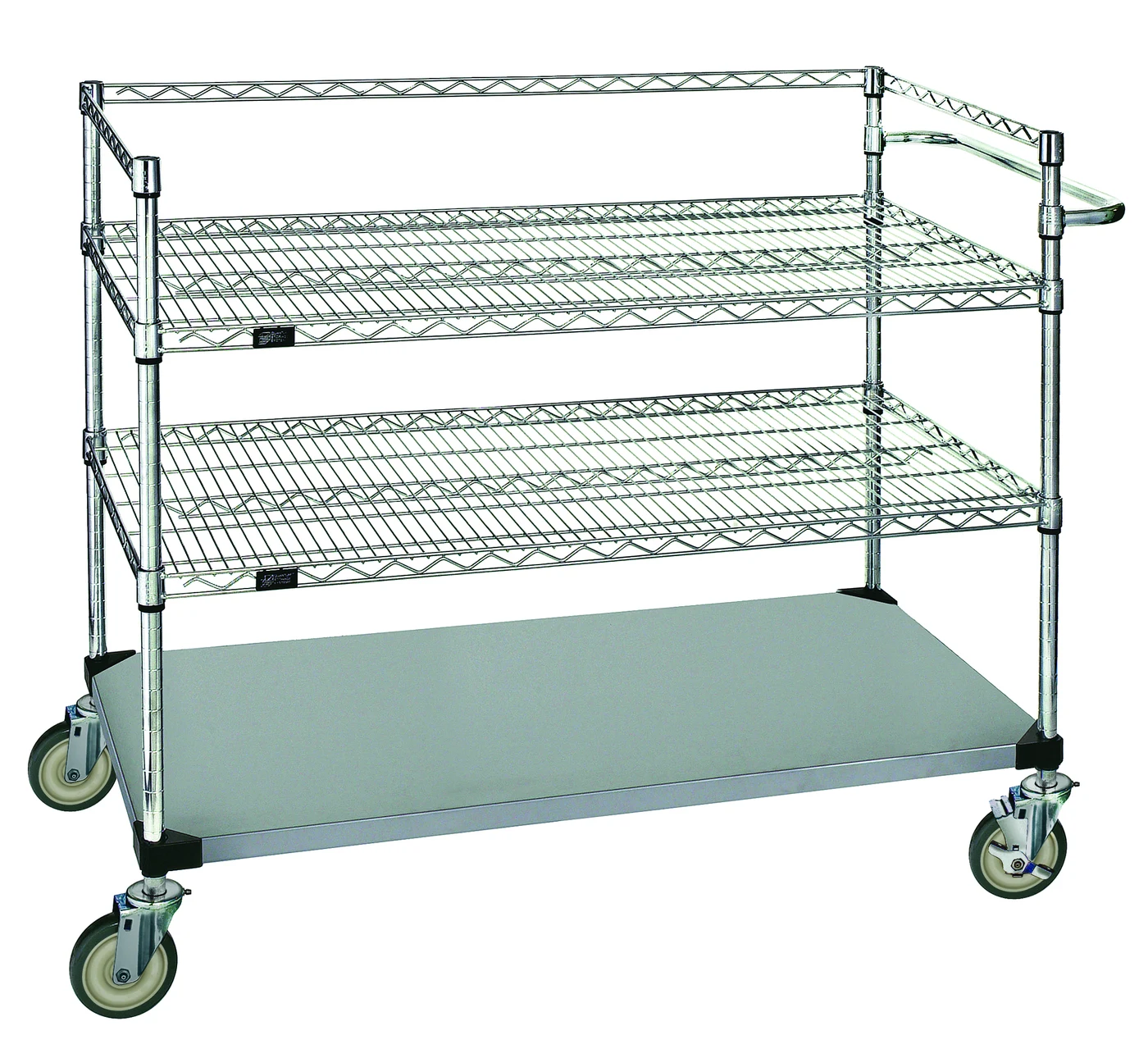 Quantum WRSC3-42-2436FS Utility Cart, 36"W x 24"D x 48"H, 1200 lb capacity, Stainless