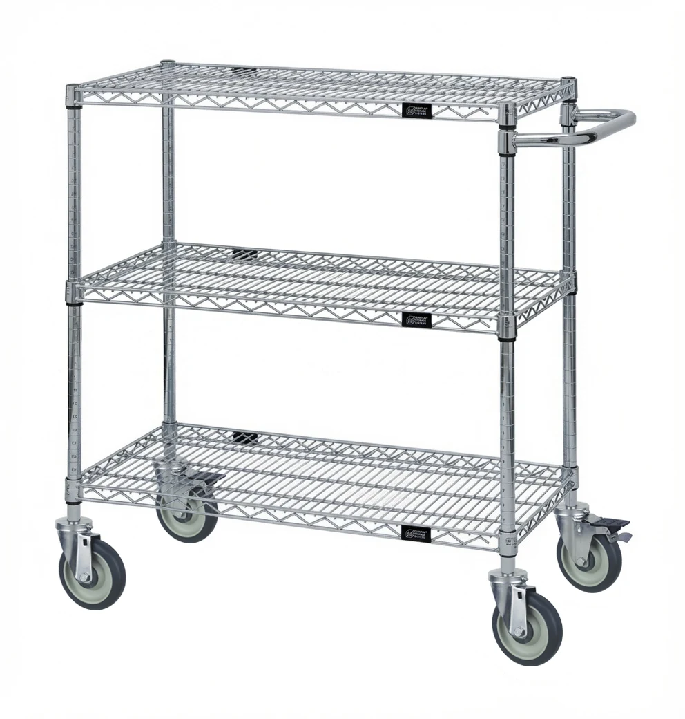 Quantum WRSCP-1842-3 Utility Cart, 42"W x 18"D x 37-1/2"H, 1200 lb capacity, Stainless