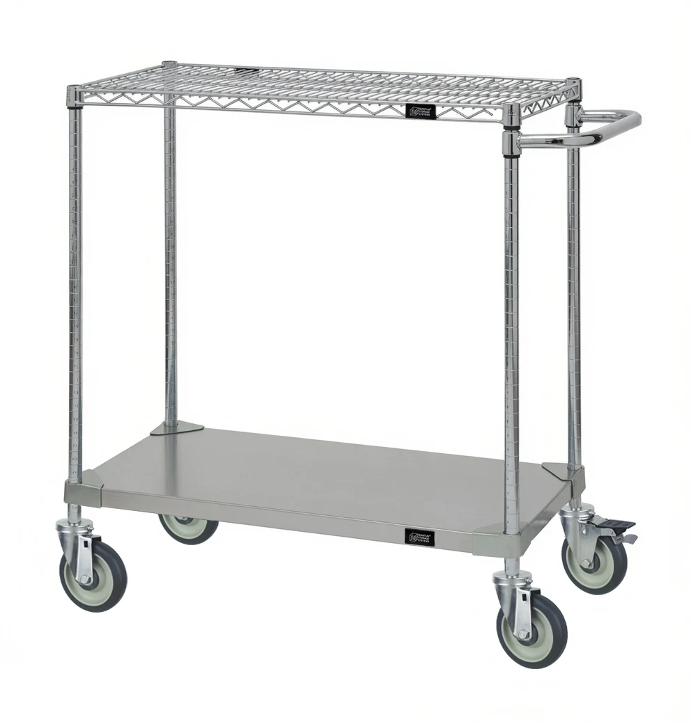 Quantum WRSCP-1842SS-2S Utility Cart, 42"W x 18"D x 37-1/2"H, 1200 lb capacity, Stainless