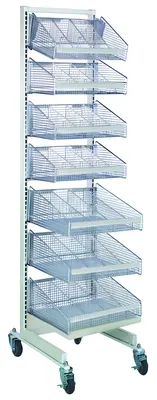 Quantum WS70-SS18-4S3L11D Mobile Partition Wall Starter Unit, 18"W x 26"D x 74"H, Oyster White