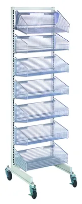 Quantum WS70-SS18-7S Mobile Partition Wall Starter Unit, 18"W x 26"D x 74"H, Oyster White