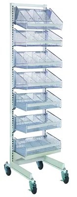 Quantum WS70-SS18-7S10D Mobile Partition Wall Starter Unit, 18"W x 26"D x 74"H, Oyster White