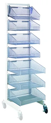Quantum WS70-SS18AD-4S3L Mobile Partition Wall Add-On Unit, 18"W x 26"D x 74"H, Oyster White