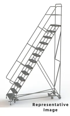 Tri-Arc All-Directional Knocked-Down 6-Step Rolling Ladder, 35" base, 24" wide steps, 450 lb capacity
