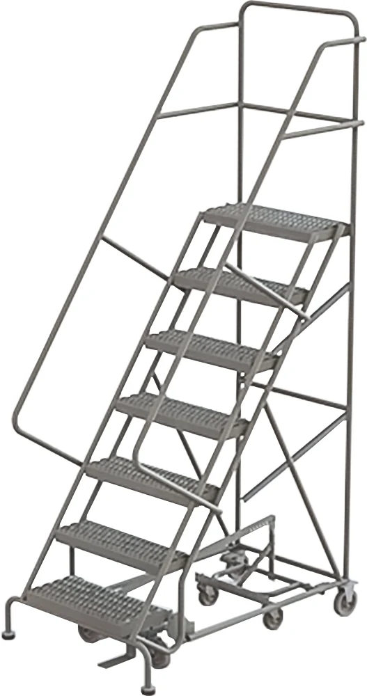 Tri-Arc All-Directional Knocked-Down 8-Step Rolling Ladder, 35" base, 17" top step, 24" wide steps, 450 lb capacity