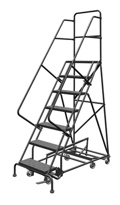 Tri-Arc All-Directional Knocked-Down 7-Step Rolling Ladder, 35" base, 24" wide steps, 450 lb capacity
