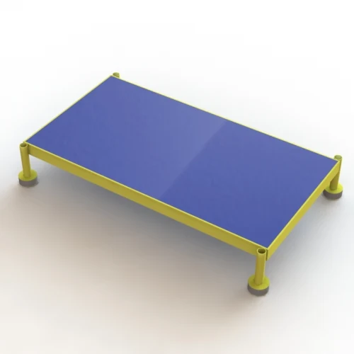 Tri-Arc 1-Step Rolling Ladder, 36" base, 19" wide platform, 800 lb capacity, yellow