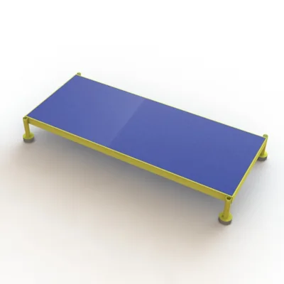 Tri-Arc 1-Step Rolling Ladder, 48" base, 19" wide platform, 800 lb capacity, yellow