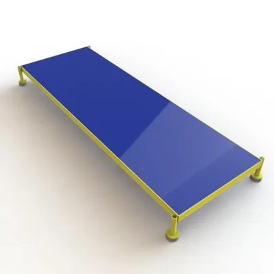 Tri-Arc 1-Step Rolling Ladder, 72" base, 24" wide platform, 800 lb capacity, yellow