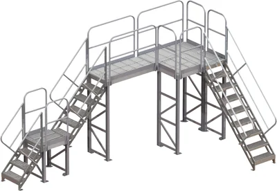 Tri-Arc MPASP120 Tri-Arc Platform Unit: Serrated, 4 In Overall Height, 120 In Platform Lg, 30 In Platform Wide, Aluminum — view 4