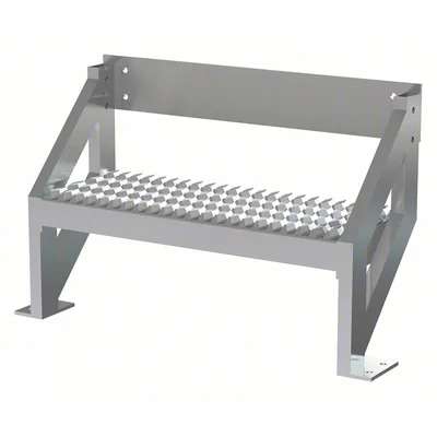 Tri-Arc 1-Step Aluminum Rolling Ladder, 18" top step, 500 lb capacity, serrated tread