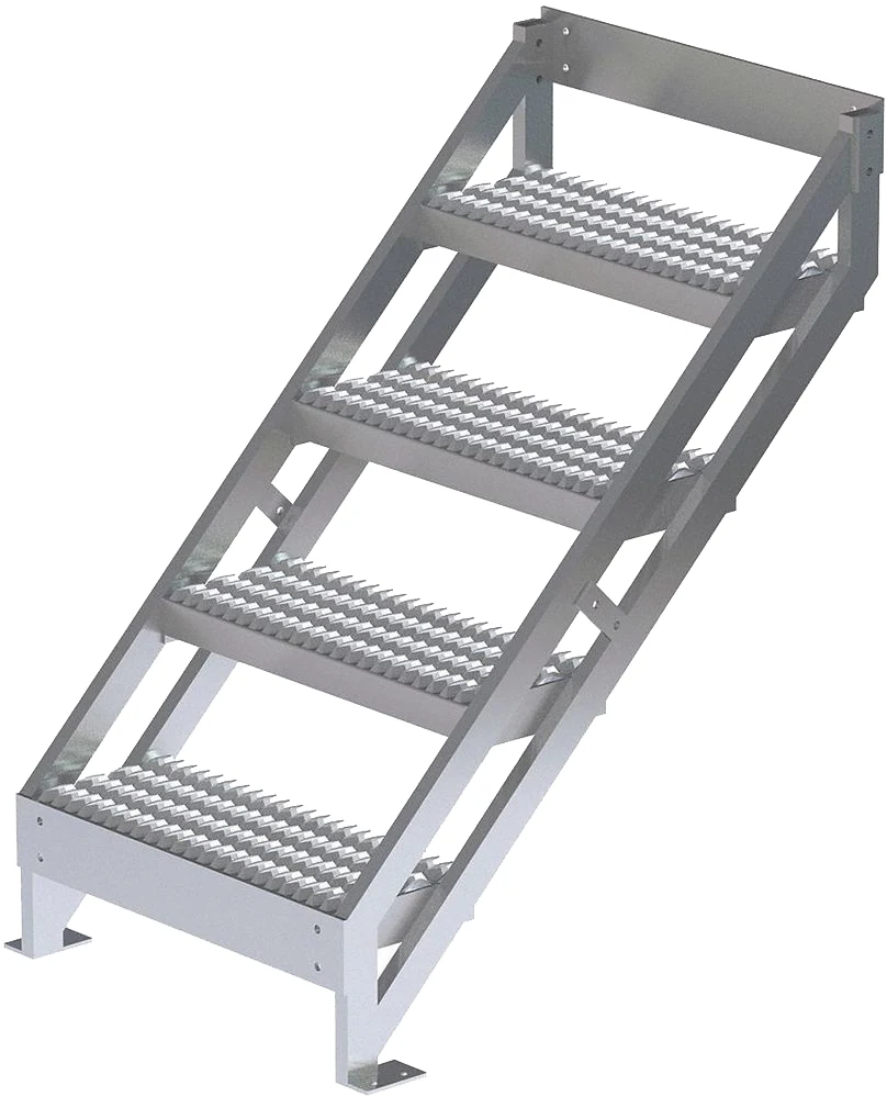 Tri-Arc 4-Step Aluminum Rolling Ladder, 45" top step, 500 lb capacity, serrated tread