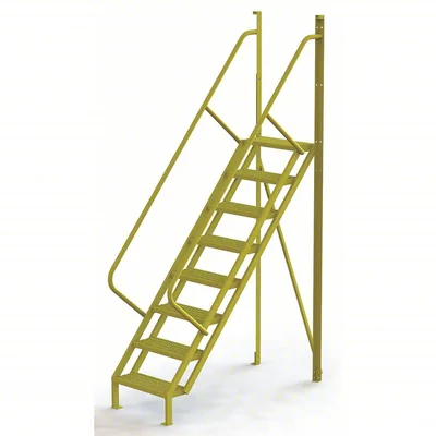 Tri-Arc 50° Stairway Slope Industrial Crossover, 8-step ladder, 24" wide, 1,000 lb capacity, serrated tread