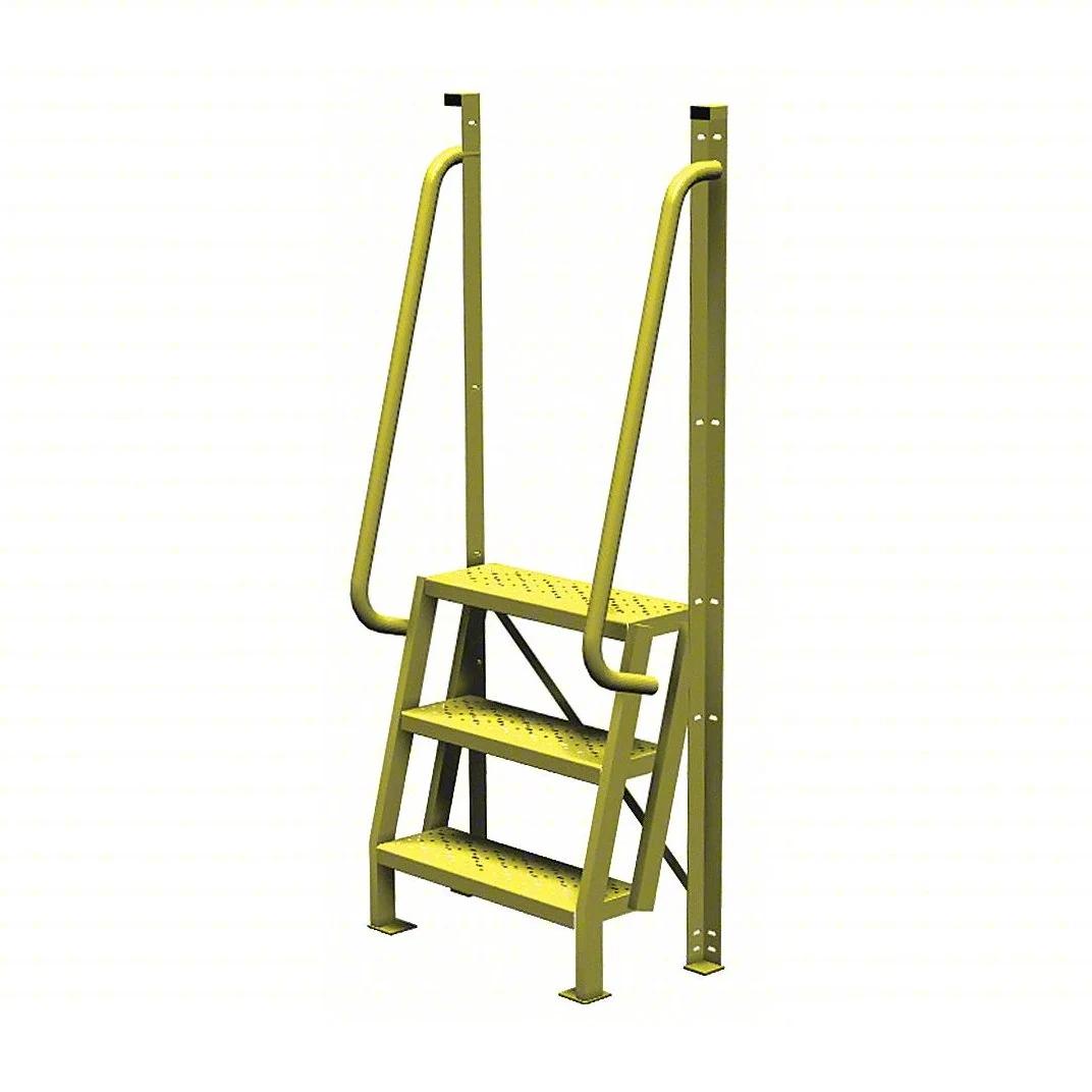 Tri-Arc Industrial Crossover, 75° incline, 3-step ladder, 24" wide, 1,000 lb capacity, perforated tread
