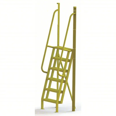 Tri-Arc Industrial Crossover, 75° incline, 6-step ladder, 24" wide, 1,000 lb capacity, serrated tread