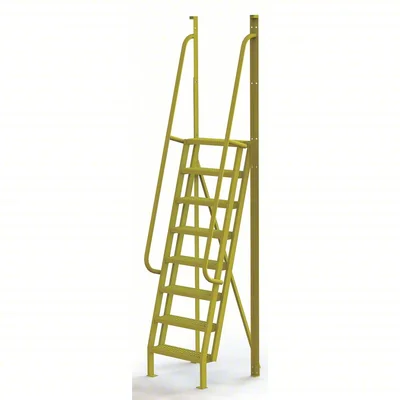 Tri-Arc Industrial Crossover, 75° incline, 8-step ladder, 24" wide, 1,000 lb capacity, perforated tread