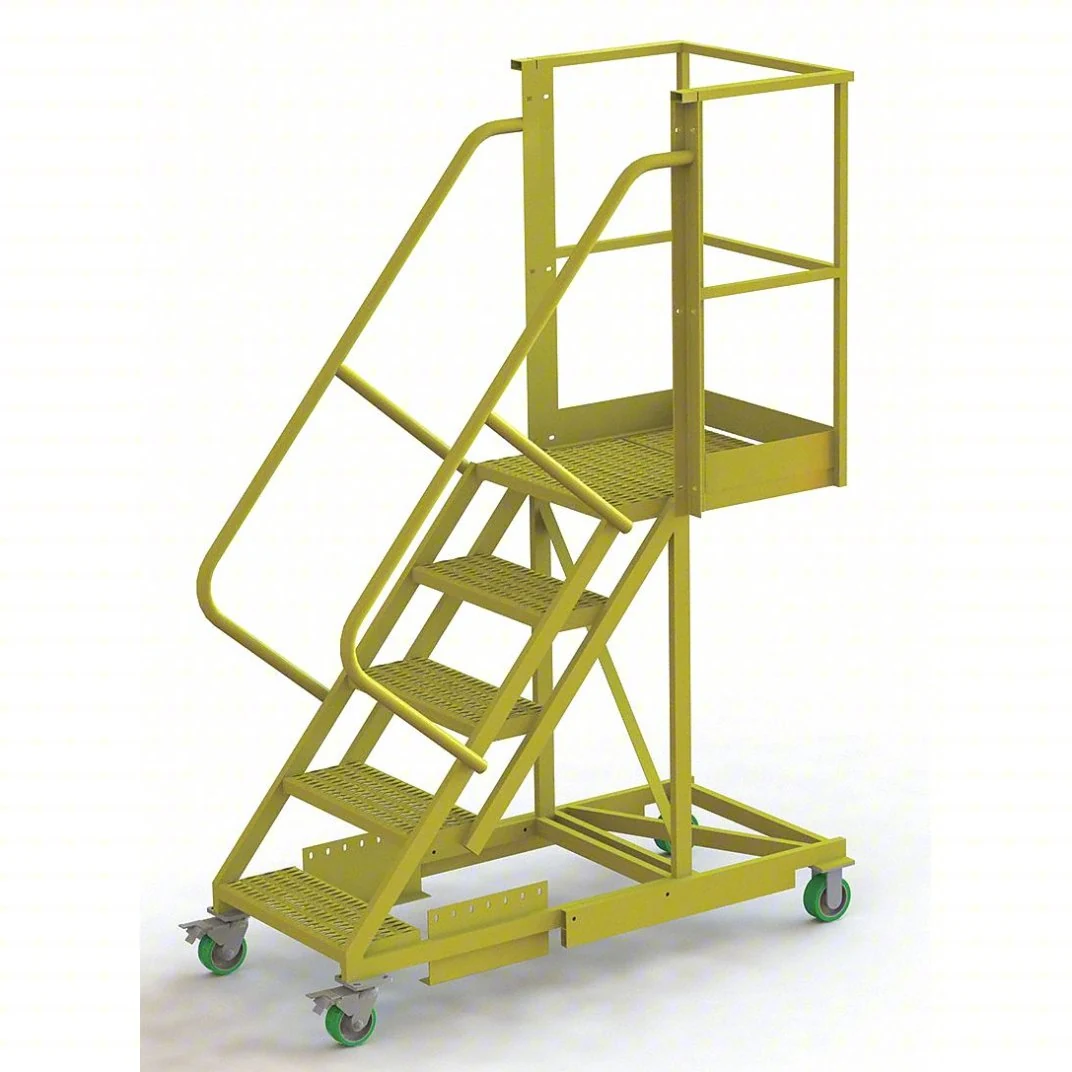 Tri-Arc 5-Step Cantilever Ladder, 41" base, 20" overhang, 52" wide steps, 300 lb capacity
