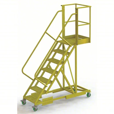 Tri-Arc Cantilever 7-Step Work Platform, 41" base, 20" overhang, 72" wide steps, 300 lb capacity