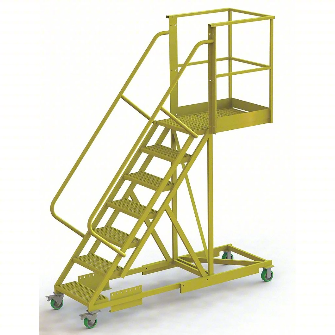 Tri-Arc Cantilever 7-Step Work Platform, 41" base, 30" overhang, 73" wide steps, 300 lb capacity