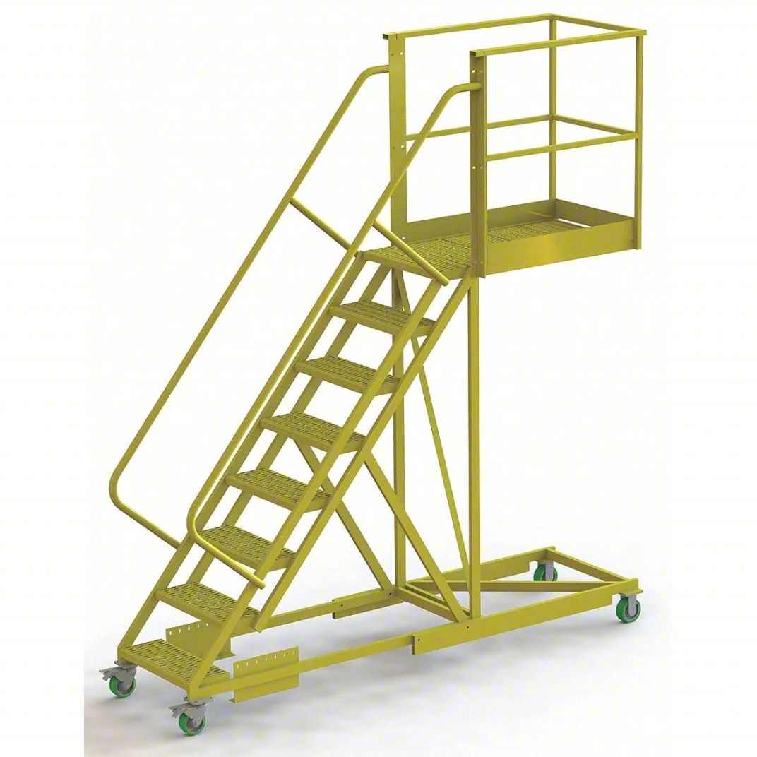 Tri-Arc Cantilever 8-Step Work Platform, 41" base, 40" overhang, 84" wide steps, 300 lb capacity