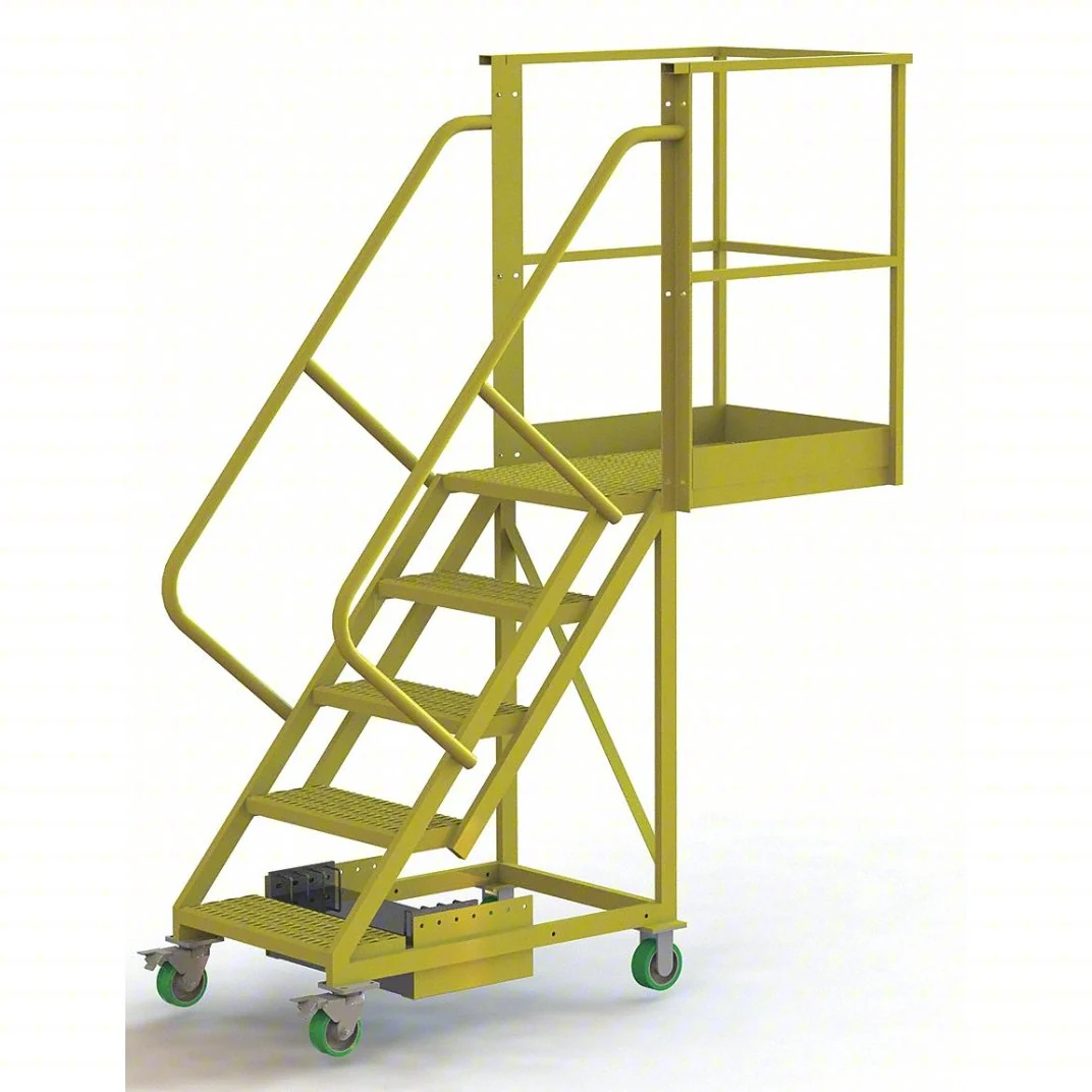 Tri-Arc Cantilever 5-Step Work Platform, 30" base, 30" overhang, 53" wide steps, 300 lb capacity