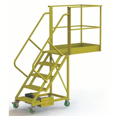 Tri-Arc Cantilever 5-Step Work Platform, 30" base, 40" overhang, 54" wide steps, 300 lb capacity