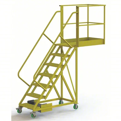 Tri-Arc Cantilever 7-Step Work Platform, 30" base, 40" overhang, 74" wide steps, 300 lb capacity