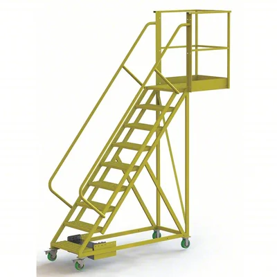 Tri-Arc Cantilever 9-Step Work Platform, 30" base, 20" overhang, 92" wide steps, 300 lb capacity