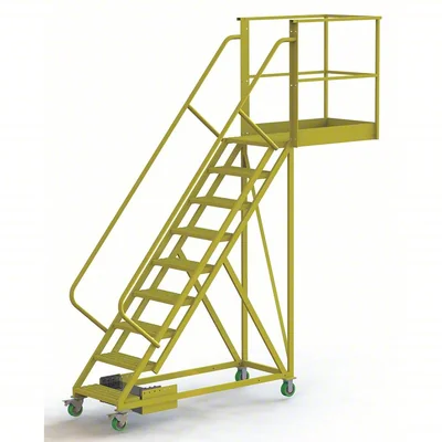 Tri-Arc Cantilever 9-Step Work Platform, 30" base, 40" overhang, 94" wide steps, 300 lb capacity