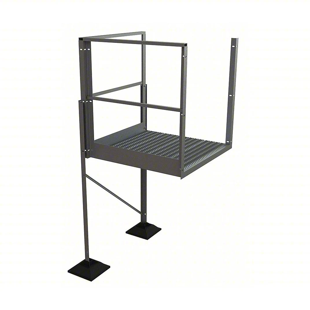 Tri-Arc URTTP50 Tri-Arc Turn Platform: 47 1/2 in Vertical Clearance, 92 in Overall Height, Serrated, 40 in Platform Lg