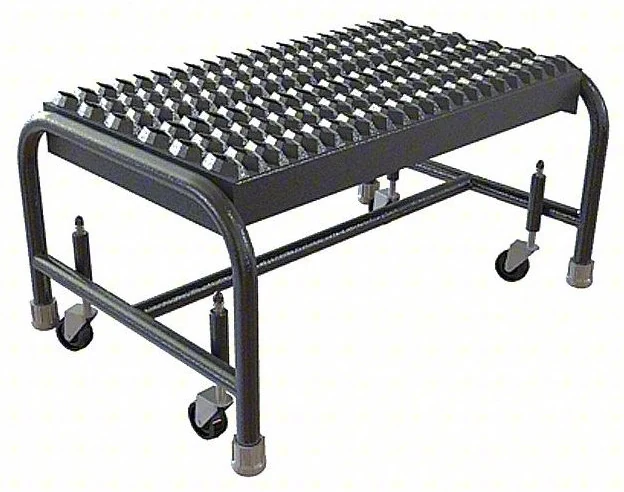 Tri-Arc Welded 1-Step Aluminum Step Stool, 25" base, 24" wide steps, 350 lb capacity