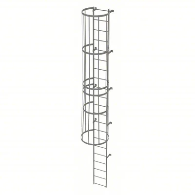 Tri-Arc 21-Step Fixed Ladder, 20 ft, with safety cage