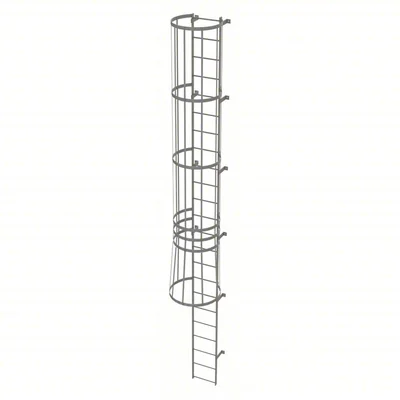 Tri-Arc 23-Step Fixed Ladder, 22 ft, with safety cage