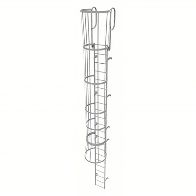 Tri-Arc 22-Step Fixed Ladder, 25 ft, with safety cage