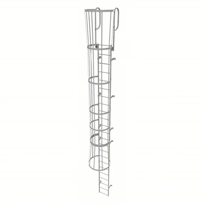 Tri-Arc 23-Step Fixed Ladder, 26 ft, with safety cage